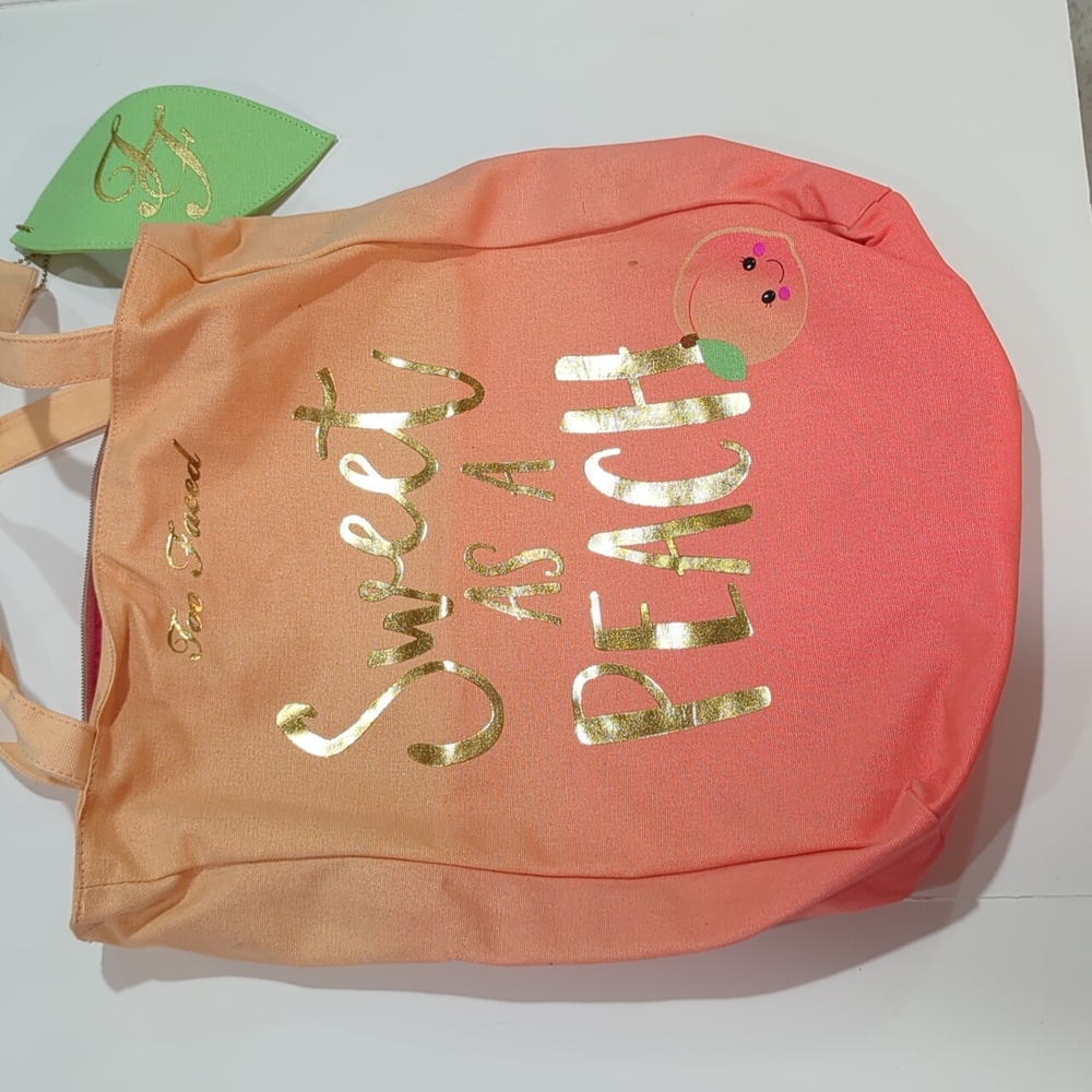 Too Faced Sweet as a Peach large tote bag